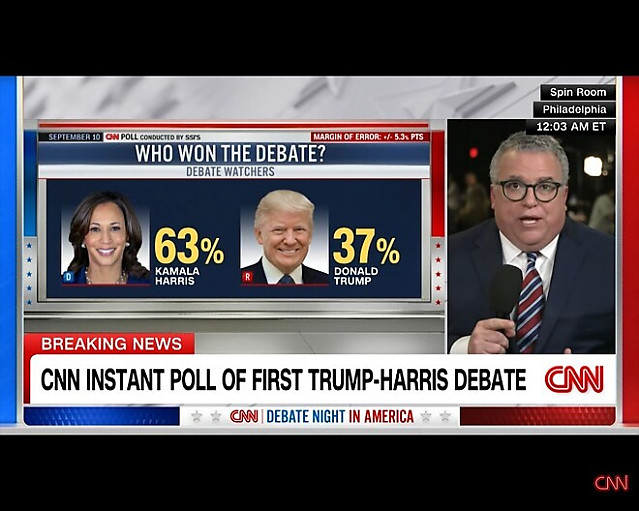 CNN이 발표한 미국 대선토론회 여론조사 결과