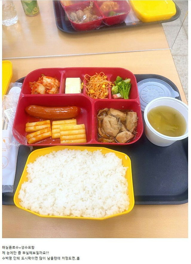 부실하다 v 양호하다 갈리는 오늘자 예비군 도시락