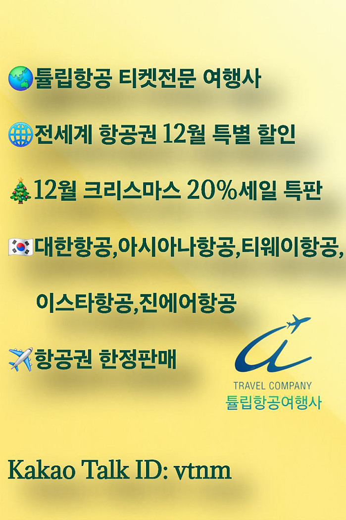 전세계 항공권 티켓 전문업체 