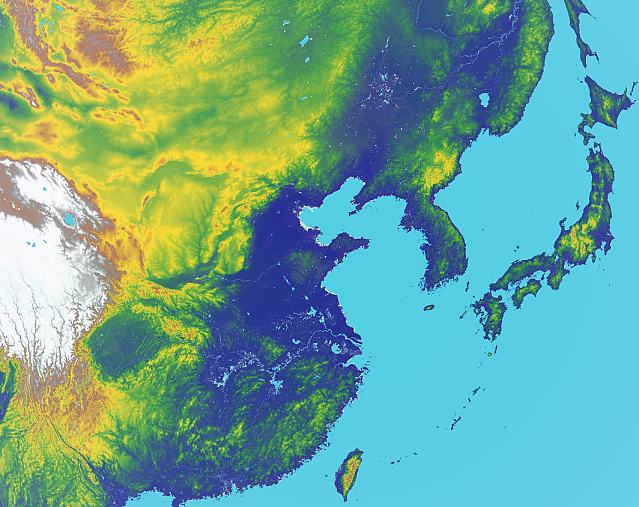 한중일 3국의 지형 비교