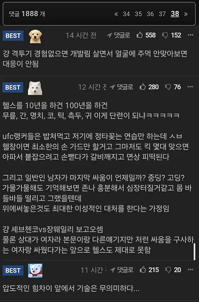 논란중인 UFC 여성 격투가 VS 일반 헬스 남성 논쟁
