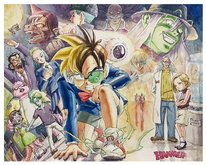 드래곤볼 그림체로 그린 명탐정 코난 캐릭터