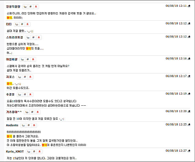 2006년 네이버 실시간 인기검색어 2위