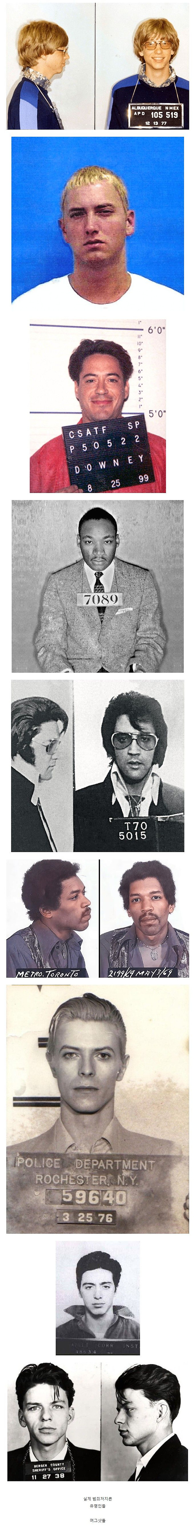 유명인들의 머그샷