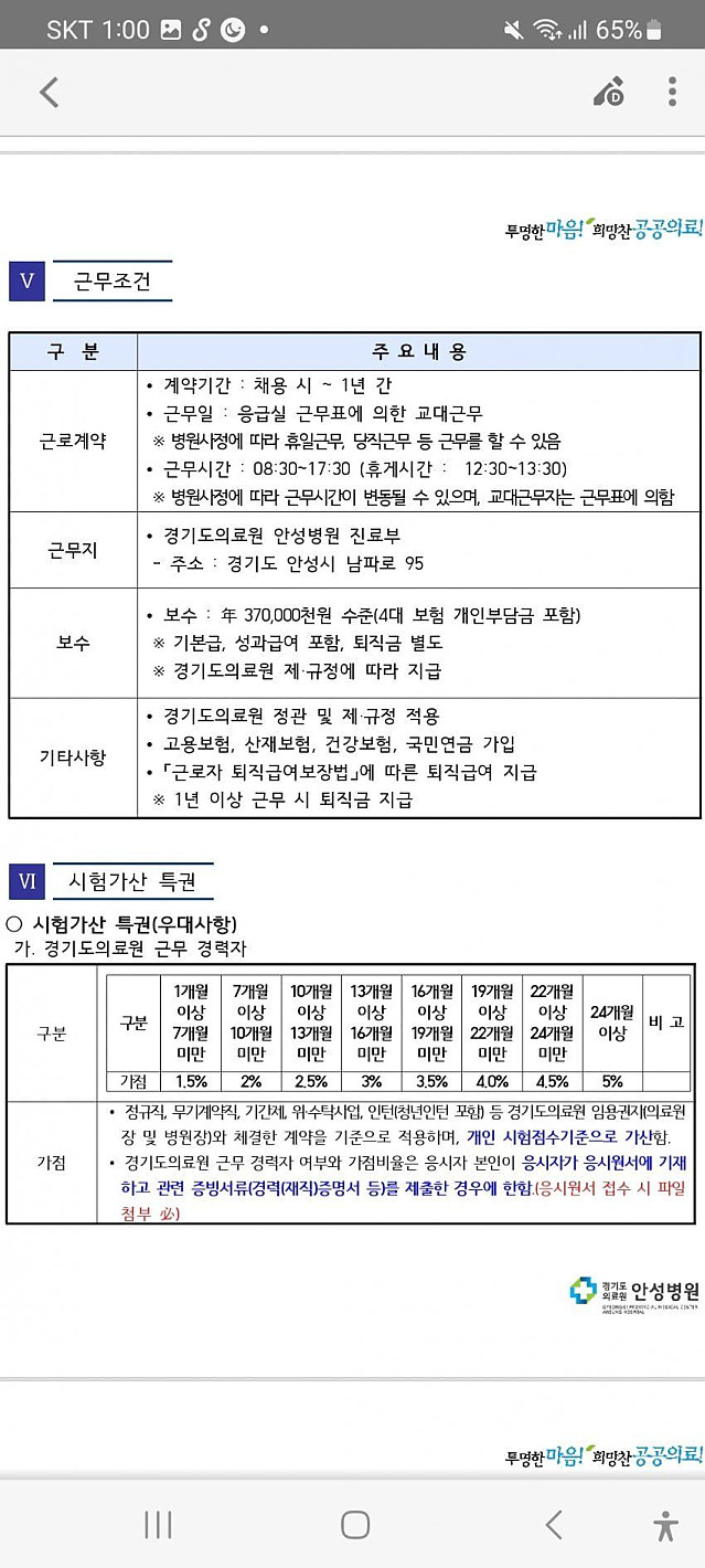 의사들에게 인기없는 경기의료원 연봉