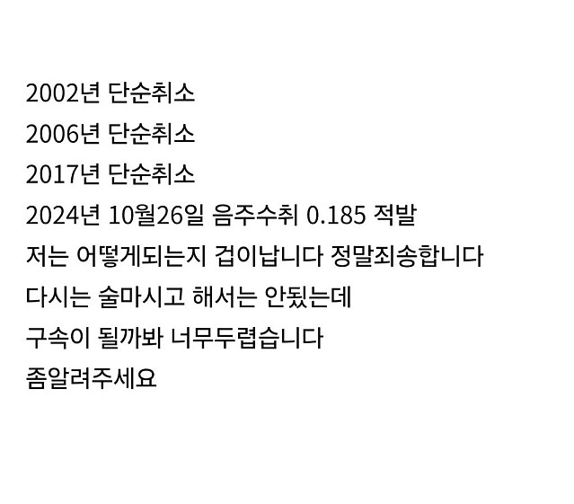 이번에 4번째 음주걸렸습니다.