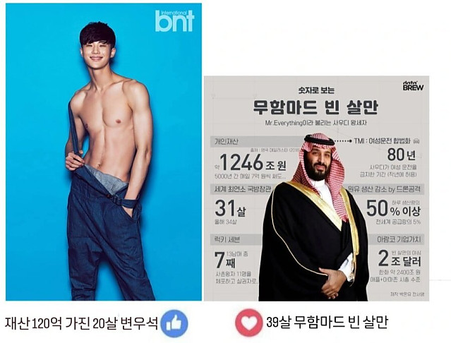 20살 변우석 vs 39살 무함마드 빈 살만