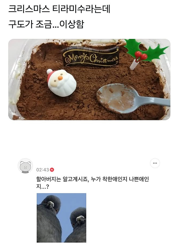 제작자의 의도와 조금 다른 분위기가 된 크리스마스 케이크