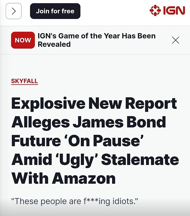 007 신작 소식이 어느 순간부터 사라진 이유