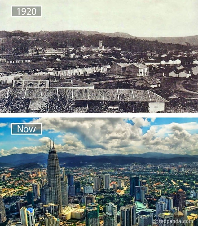 각 나라별 도시들의 과거 모습 vs 현재 모습