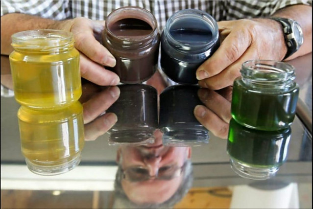 푸른 색과 초록색의 벌꿀