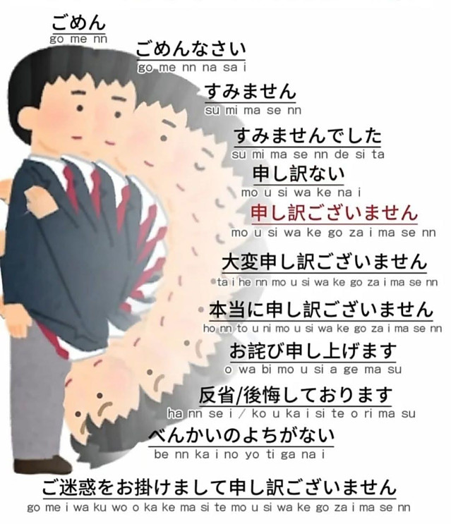 일본어 사과 표현과 머리 높이 상관도