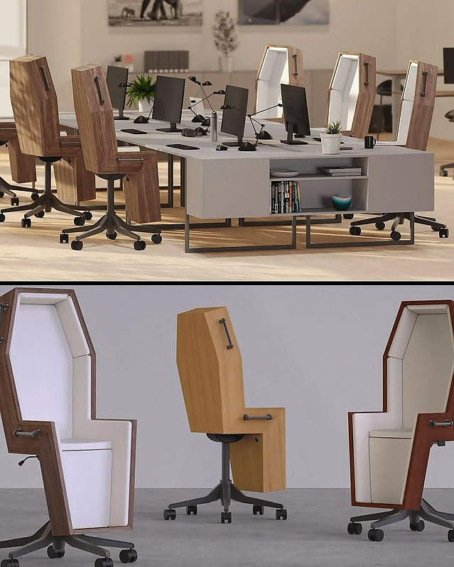 서양 관을 모티브로 해서 만든 사무실 의자