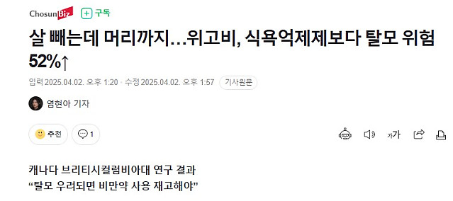 체중, 머리카락보다 중요합니까?