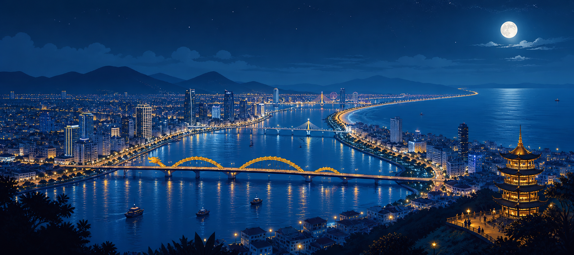 다낭 밤을 처음 보면 어디부터 가면 좋을까? Dragon Bridge·An Thuong·My Khe 입문 가이드