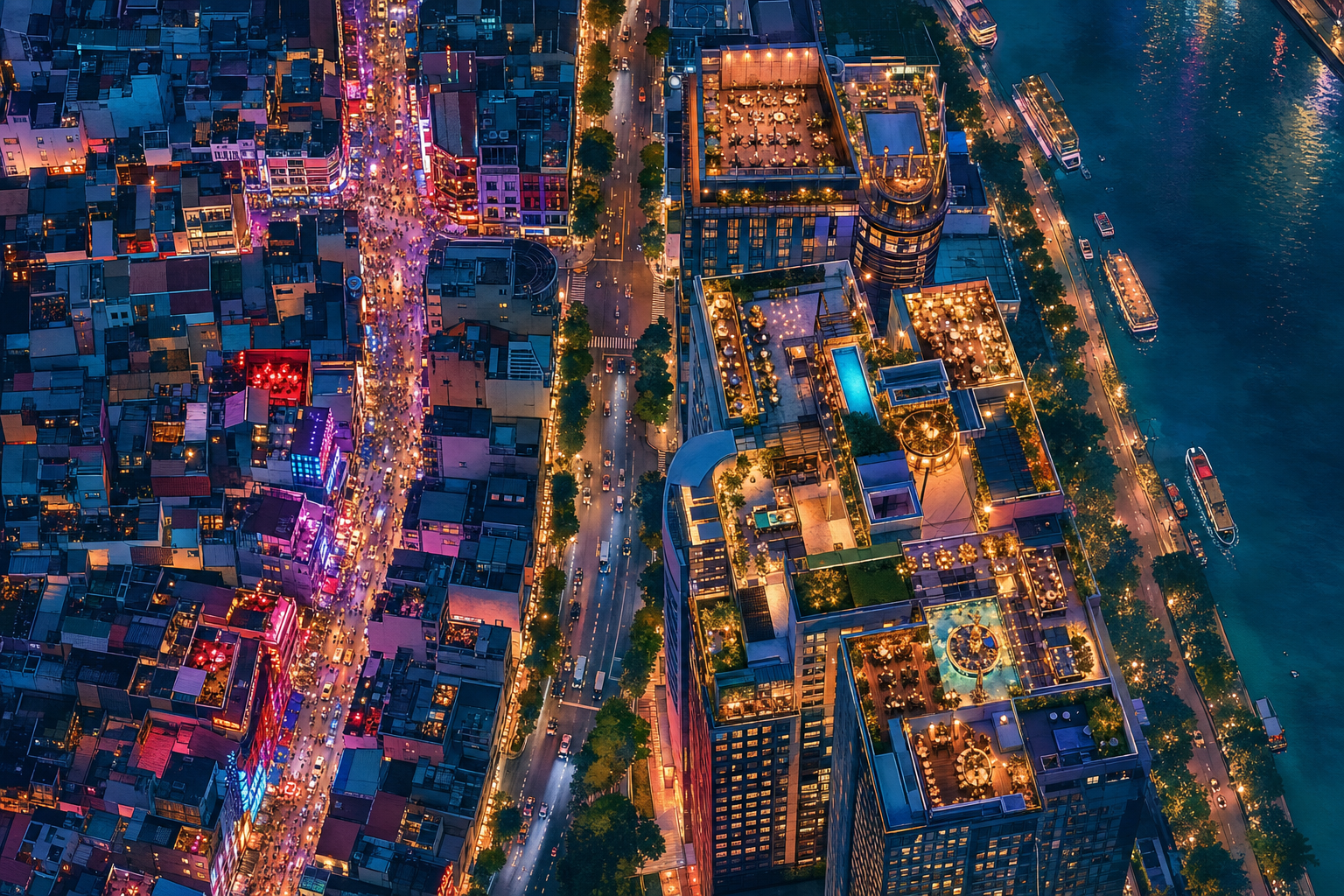 HCMC 밤문화는 Bui Vien과 rooftop bar 중 어디가 더 맞을까