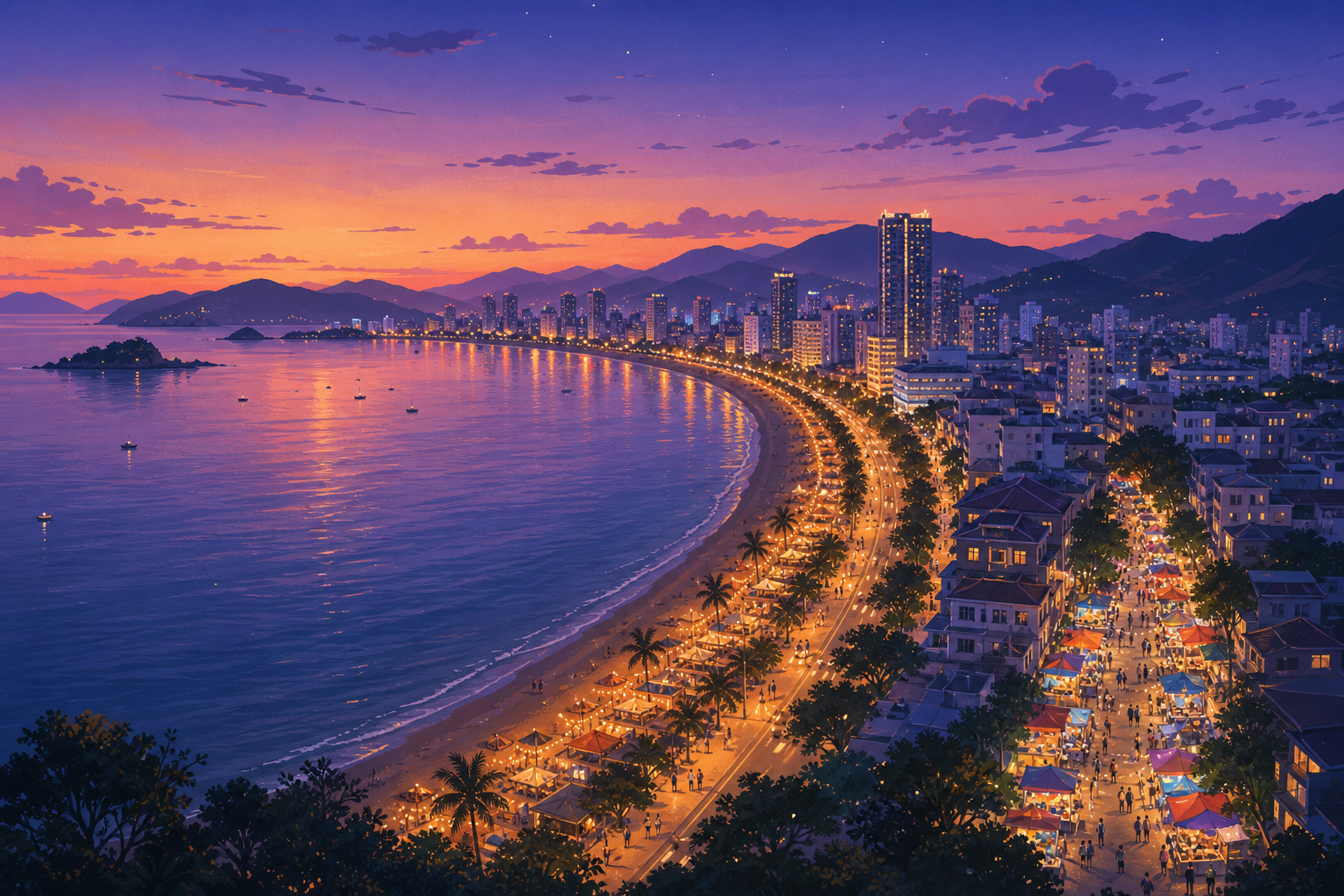 Nha Trang 밤문화, Tran Phu 해변가와 Night Market의 가격 차이는 얼마나 날까