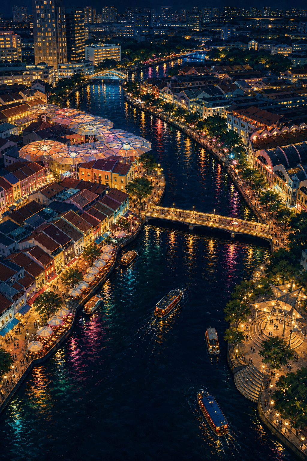 싱가포르 밤문화를 처음 볼 때, Clarke Quay와 Boat Quay 중 어디가 맞을까?